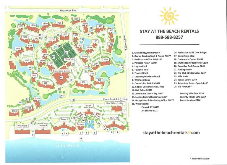 Edgewater Beach Resort Map | Stay at the Beach Rentals, Panama City